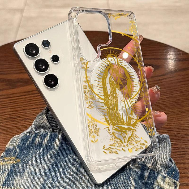 Virgin Mary pattern, scratch-resistant, shockproof, drop-proof, suitable for S26 ultra/S25 ultra/S24 plus/S23 plus, unisex fashion model