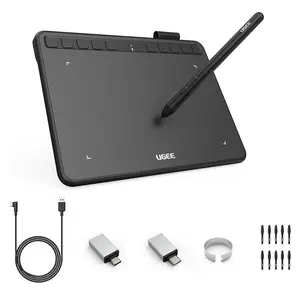 UGEE S640 Graphics Drawing Tablet, Digital Draw Art Pad with Pen Battery-Free Stylus Tilt Function 8192 Levels Pressure Sensitivity 10 Express Keys for Mac, Windows PC and Android