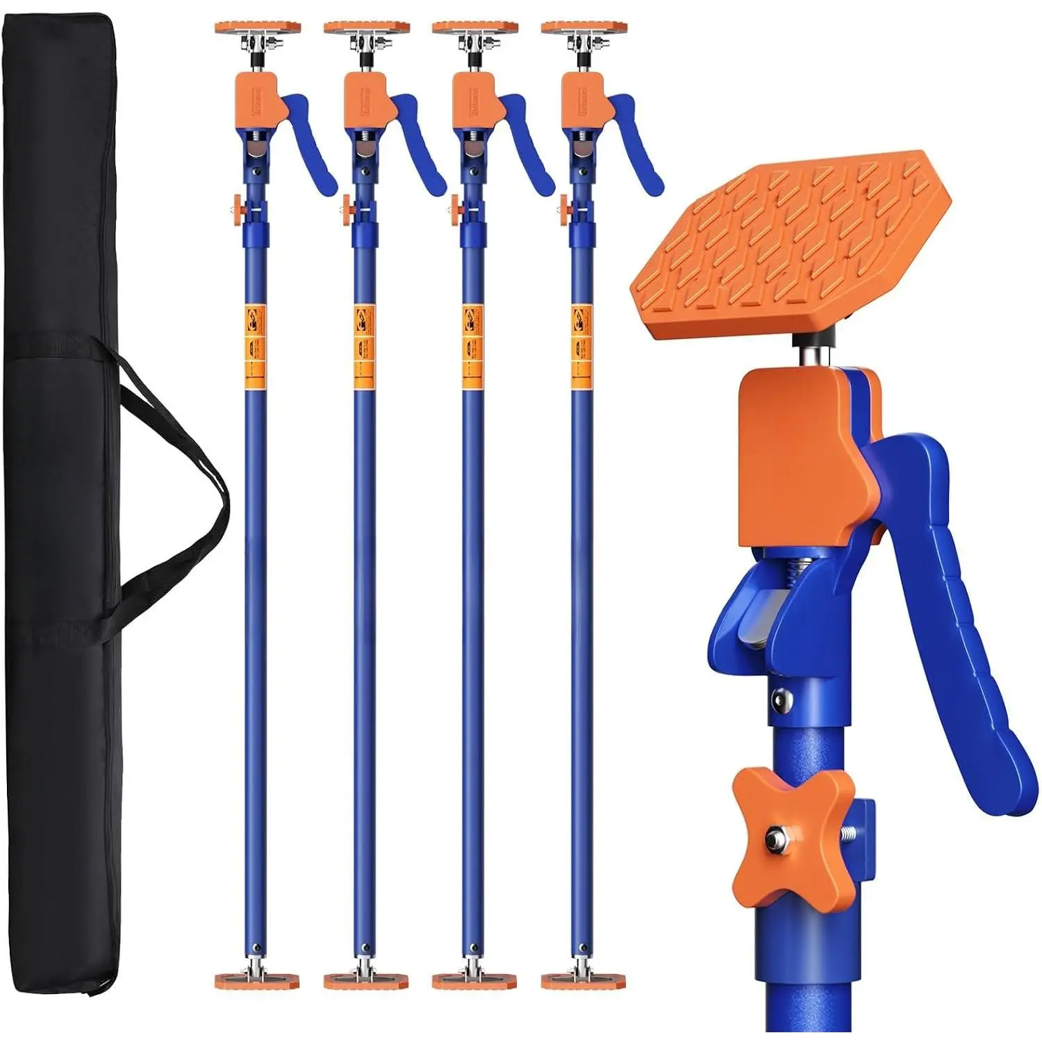 4PK Adjustable Telescopic Support Pole, 54-115 inch Cabinet Jack, Heavy Duty 3rd Hand Support System, 154lbs Load-Bearing for Drywall Lift, Dust Barrier, Cargo Bar