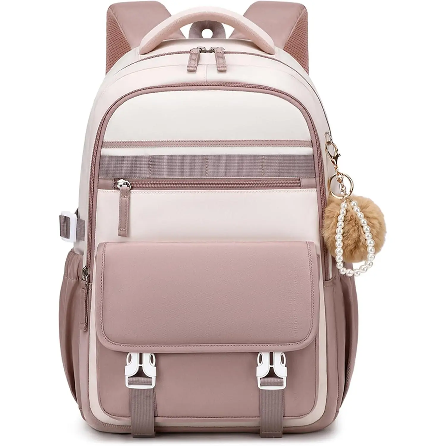 Backpack for Girls, School Backpack for Teens Girls Women, 15.6 Inch Laptop Bag, Cute  Bookbag for School, Casual Daypack for Elementary Middle College Work Travel Airport, Khaki Beige