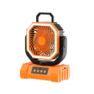 Portable Camping Fan 20000mAh Battery Powered Fan Rechargeable with LED & Remote For Indoor, Outdoor, Tent, Travel, Fishing, Jobsite, Gifts for Men Dad Him Fans with Hanging Hook 4 Speeds Wind Remote Control