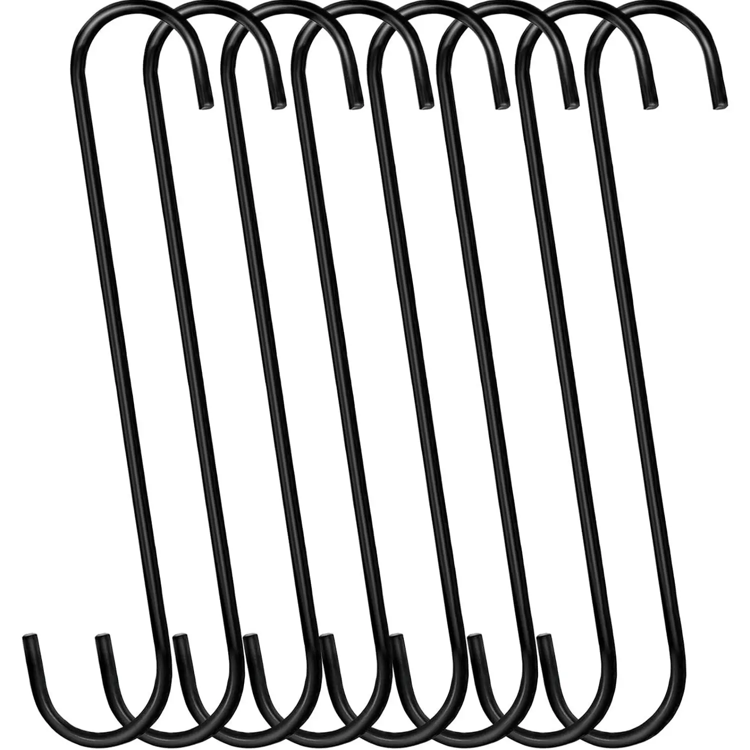12 inch 8 Pack Extra Large S Hooks Heavy Duty Long S Hook for Hanging Plant, Hook for Tree Branch,Bird Feeder,Pots and Pans Closet Garden Pergola Indoor Outdoor X-Large Hooks