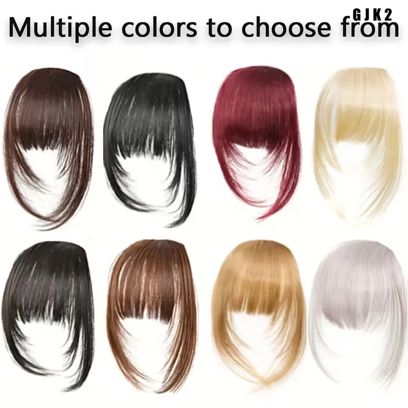 Upgraded Fully Hand-Tied Cap Clip In Air Bangs Human Hair Pieces, French Fringe with Side Temples, Invisible Front Fake Bangs, Natural Seamless Hair Topper, Easy Install Hair Extensions for Daily Party Hairstyle Makeover