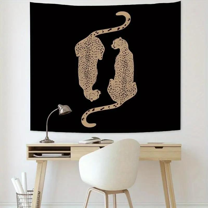 Flair Hub Black Panther Leopard Print Tapestry Y2K Leopard Print tapestry is suitable for bedrooms, living rooms, dormitories, girls' rooms, wall decor flags