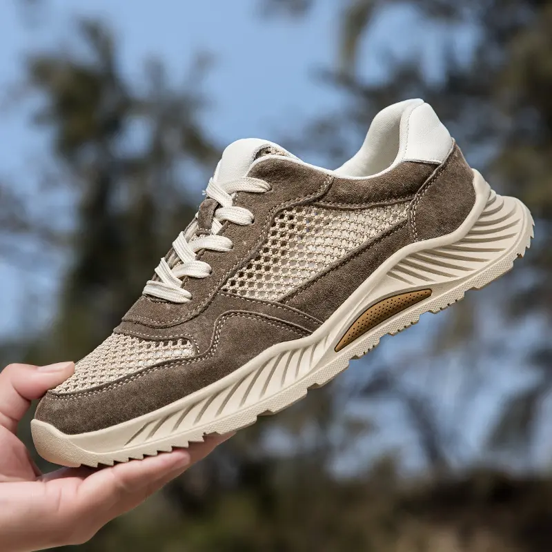 GGOR Men's Plus Size Sneakers Suitable for Outdoor Casual Sports & - Breathable Round Toe Mid-Calf Traction Sole, Lace-Up Ankle Shoes for, Gym, Daily Wear (Sizes 38-47, Spring/Summer/Fall)
