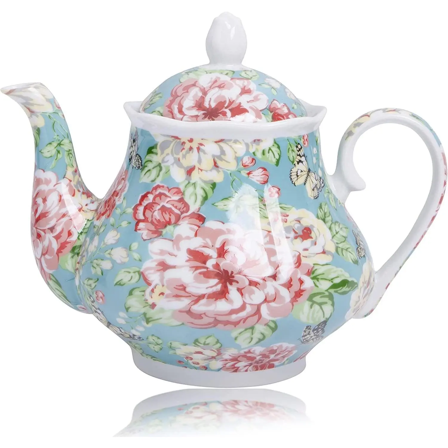 37oz Classic European-Style Porcelain Teapot - Multi-Use Coffee & Water Pot, Home Supplies Perfect Gift