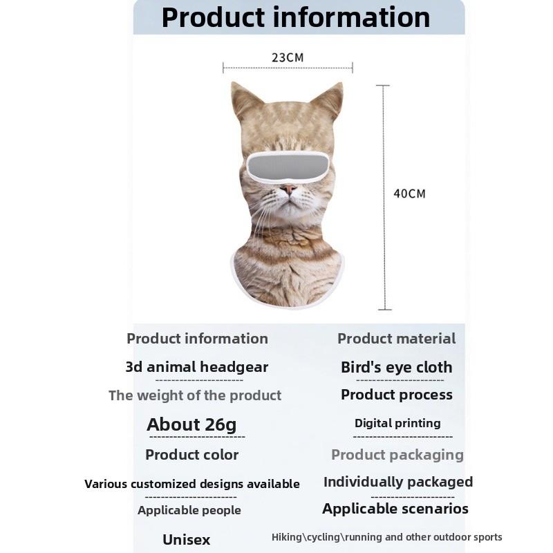 Outdoor sunscreen mask sports cycling face protection neck dust protection animal pattern funny mask