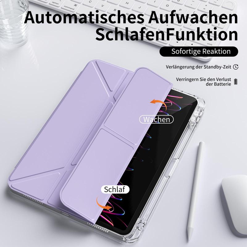 KENKE KENKE Fashionable Tablet Case with Pencil Holder, Solid Color Tablet Protective Cover, Tablet Protector for iPad 2025 11th A16 iPad Pro M4 13inch Pro 11inch, Tablet Casing