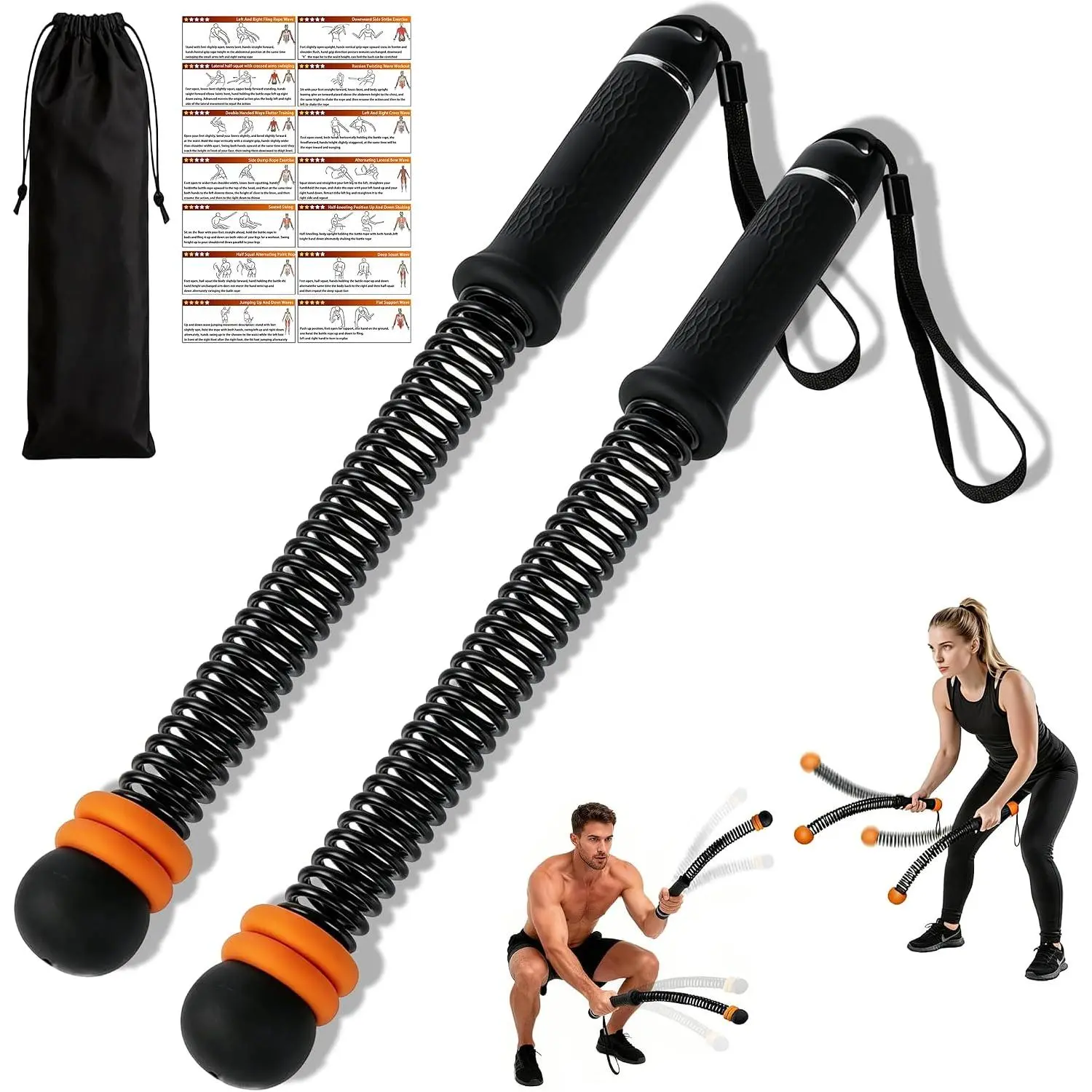 Portable Ropeless  Ropes, Adjustable Weights Cordless  Ropes for  Gym with Storage Bag, Weighted Exercise Equipment for Low- Workout, Strength & HIIT, for Men & Women
