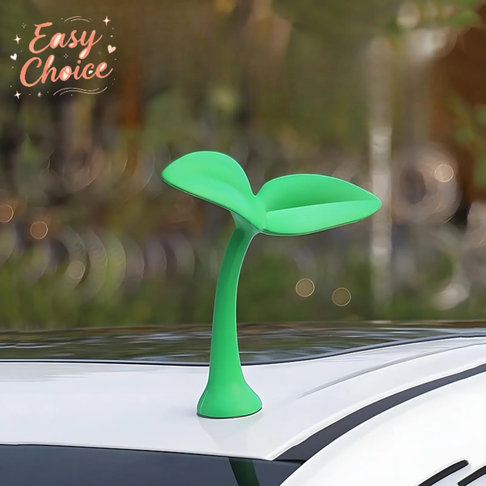 3D Stereo Cute Car Roof Decor Stickers, Personalized Mini Sapling Devil Horn Anti-Collision Exterior Decals, Funny Universal Auto Roof Ornament Accessories For Vehicle Styling