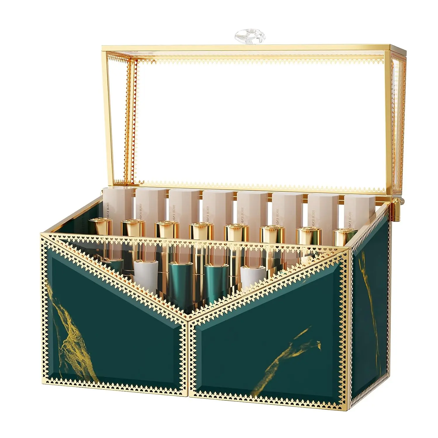 Lipstick Organizer Lipstick Holder, 24 Spaces Tempered Glass | Lip Gloss and Perfume Organizer,  Lipstick Holder and Organizer