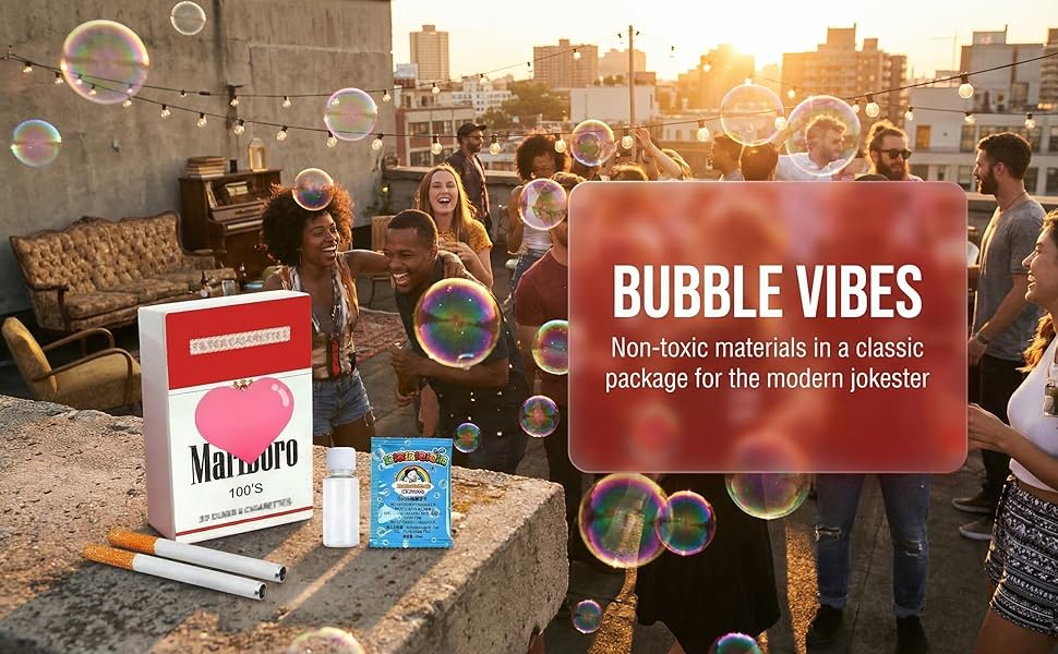 5-in-1 Set Funny Cigarette Bubble Maker Toy, Portable Mini Bubble Blower Wand for Bar Club Nightlife, Unique Prank Gag Gift for Boyfriend, Relaxing Sensory Fidget Toy for Anxiety, Novelty Party Supplies