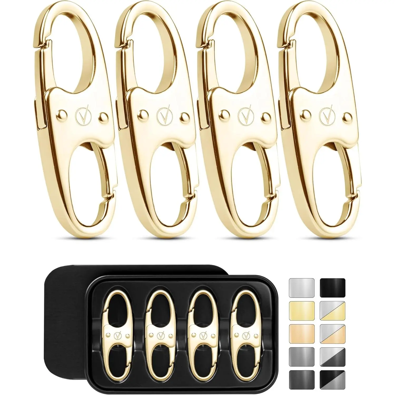 Compact Anti-Theft Zipper Clips, 4-Piece Synthetic Locks for Travel Security on Backpacks, Luggage, and Purses, Four Pieces