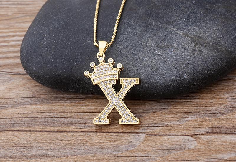 Aesthetic Luxury Copper Zircon A-Z Crown Alphabet Pendant Chain Necklace Hip-Hop Style Fashion Woman Man Initial Name Jewelry Gift for Girl Women Couple Aesthetic Luxury Copper Zircon A-Z Crown Alphabet Pendant Chain Necklace Hip-Hop Style Fashion Woman Man Initial Name Jewelry Gift for Girl Women Couple