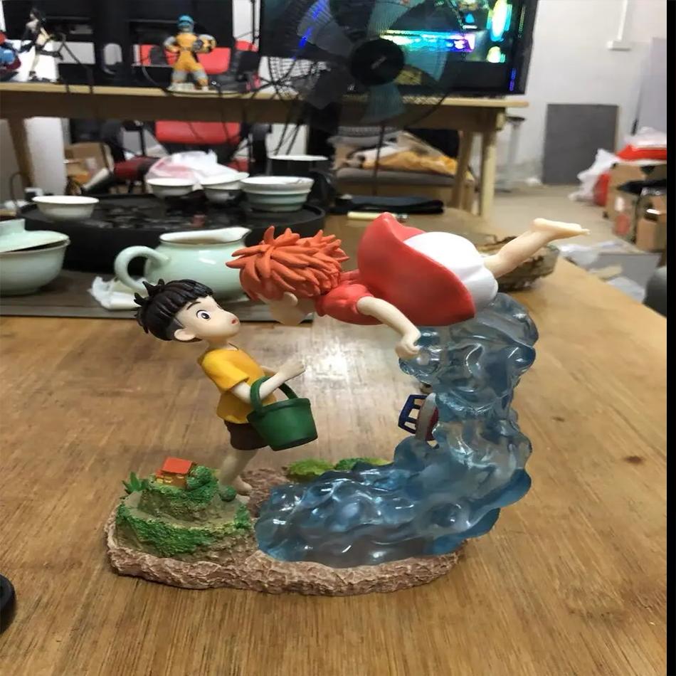 The Cliff Figure Ponyo On  Sousky Seagal Figure Pvc Gk Statue Anime Action Figurine 15cm Model Doll Collection Toy Kid Gift