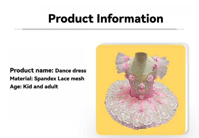 Girls' Ballet Dance Leotard Tutu Dress - Women' Princess Performance Costume with Lace & Tulle Skirt for Dance Recital Halloween, Birthday Party