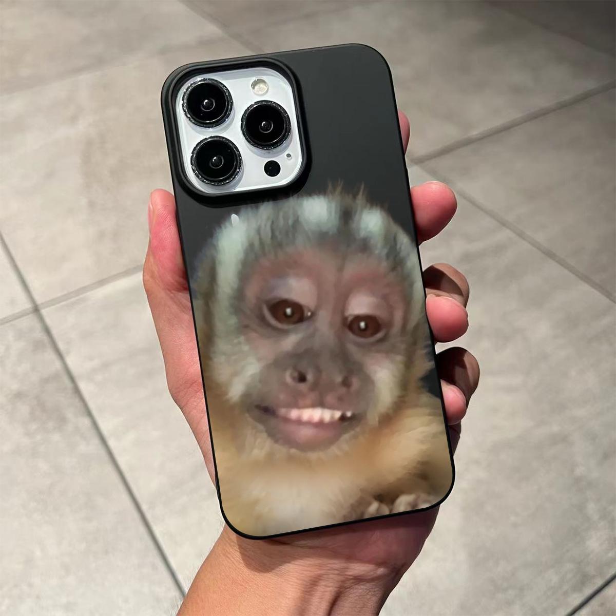 Cute Monkey Pattern Phone Case , Silicone , Shockproof ,Slim, Anti-Scratch Soft Microfiber Lining For iPhone 17 16 15 14 13 12 11 Pro Max Plus Air Y2K