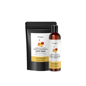 Hoegoa Dreadlock Hair Care Kit, pH Balanced ACV Locs Shampoo + Cleansing Soak, Deep Clean Product Residue, Nourish & Soften Dry Dreads