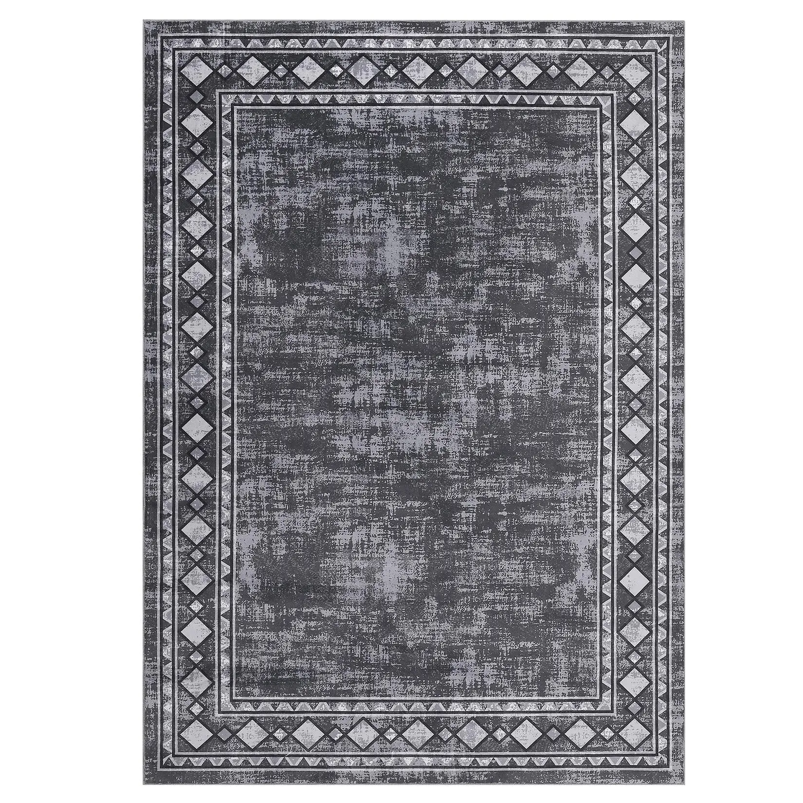 GARVEE 4x6 ft Low Pile Polyester Fiber Rectangular Shape Elegant Rug - Durable Indoor Decor, Geometric Pattern, Modern Edging, Machine Washable, Stain Proof for Living Room, High Traffic Spaces, Home Decorative Rugs