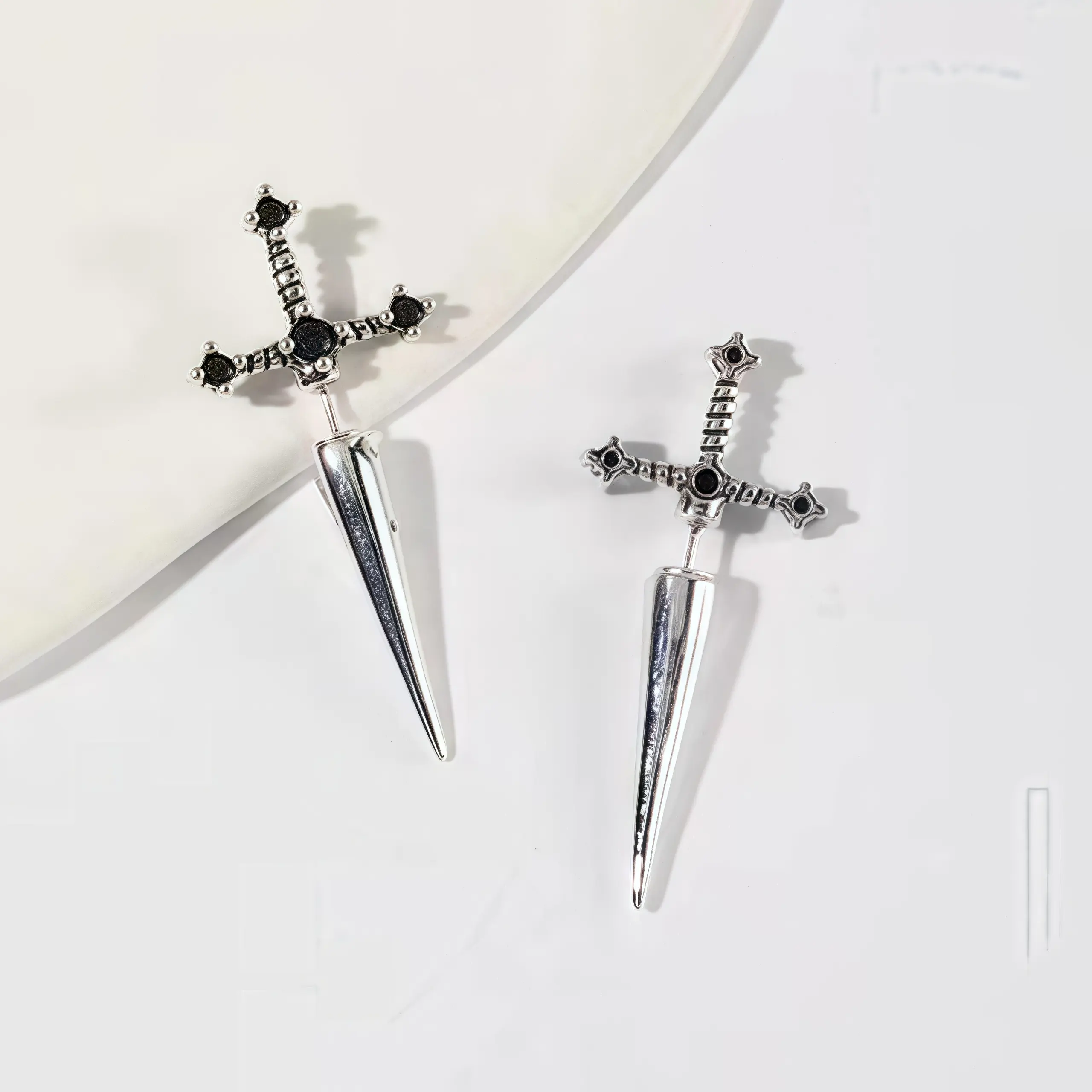 Men's Wing Cross Ring | Gothic Punk Statement Ring for Men |  Adjustable Bold Cross Wing Jewelry | Dark Silver Tone Gothic Ring |  Trendy Men's Rings 2025