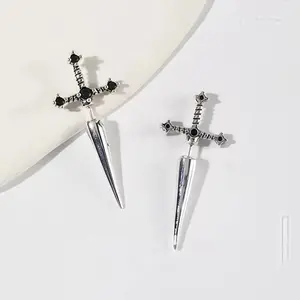 Men's Wing Cross Ring | Gothic Punk Statement Ring for Men |  Adjustable Bold Cross Wing Jewelry | Dark Silver Tone Gothic Ring |  Trendy Men's Rings 2025