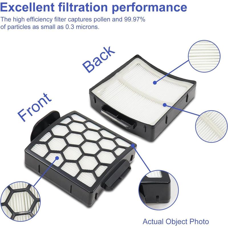 ZU60 ZU62 Vacuum Filter for Shark Navigator Zero-M Self-Cleaning Brushroll Pet Pro ZU60 ZU62 ZU62C NV150 NV151 NV255 Upright Vacuum, Part 1238FT60, 1239FT60, 2 + 4 , Felt Filters