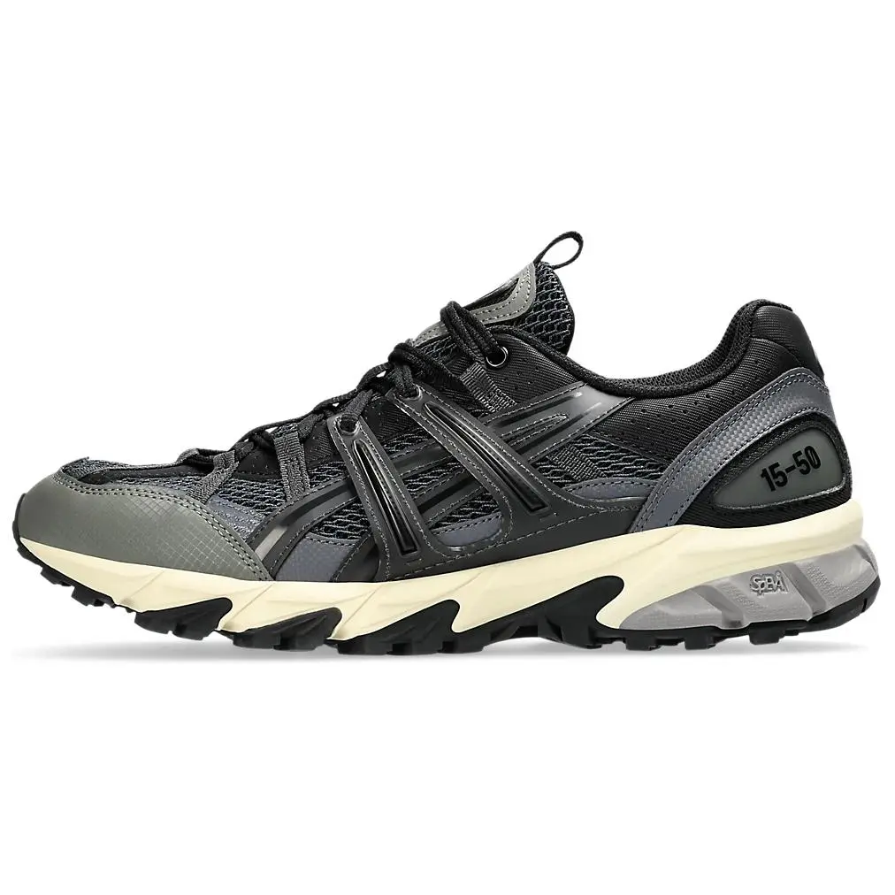ASICS Gel-Sonoma 15-50 Unisex Closed Low-Top Casual Trainer - Comfortable, Durable Footwear for Walking, Black-Gray, House White, Maison Mihara