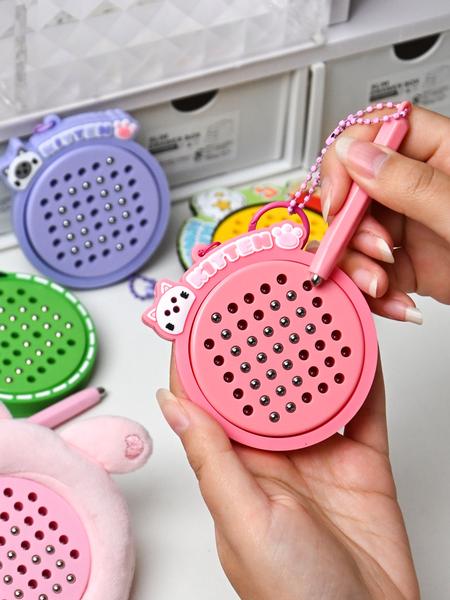 Creative Stress Relief Keychain, Magnetic Drawing Board with Pen, Fun Cute Cat Design, Portable Bag Charm, Perfect Party Gift Idea, Stylish Keychain