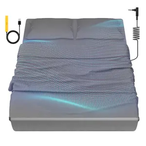 Grounding Bedding Sheets, Bed Sheets and Pillowcase Set, 90% Organic Cotton+10% Pure Silver Organic Fitted Grounded Sheet for Improved Sleep, Pain Relief