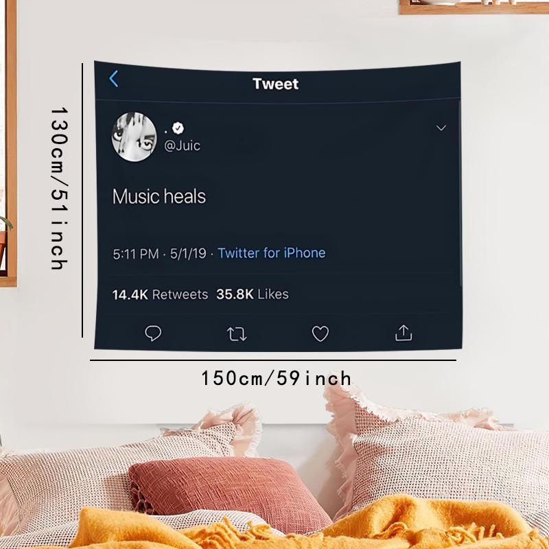Music Heals Pattern Tapestry, Modern Music Themed Wall Hanging Decor, Wall Tapestry Art for Home Living Room Bedroom Coffee Shop Office Bar Music Room, Tapestry Wall Mural Music Heals Pattern Tapestry, Modern Music Themed Wall Hanging Decor, Wall Tapestry Art for Home Living Room Bedroom Coffee Shop Office Bar Music Room, Tapestry Wall Mural