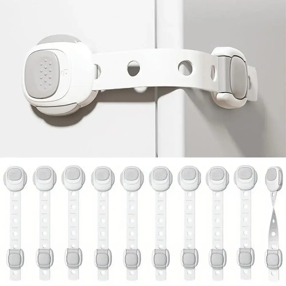 10Pcs/Set Cabinet Locks Proofing Straps,Refrigerator Stove Oven Locks Door Strap for Youngers,Safety Cupboard Locks,No Screw Latches for Drawer Toilet Lock,New Year Gifts,Hand Tools Kits