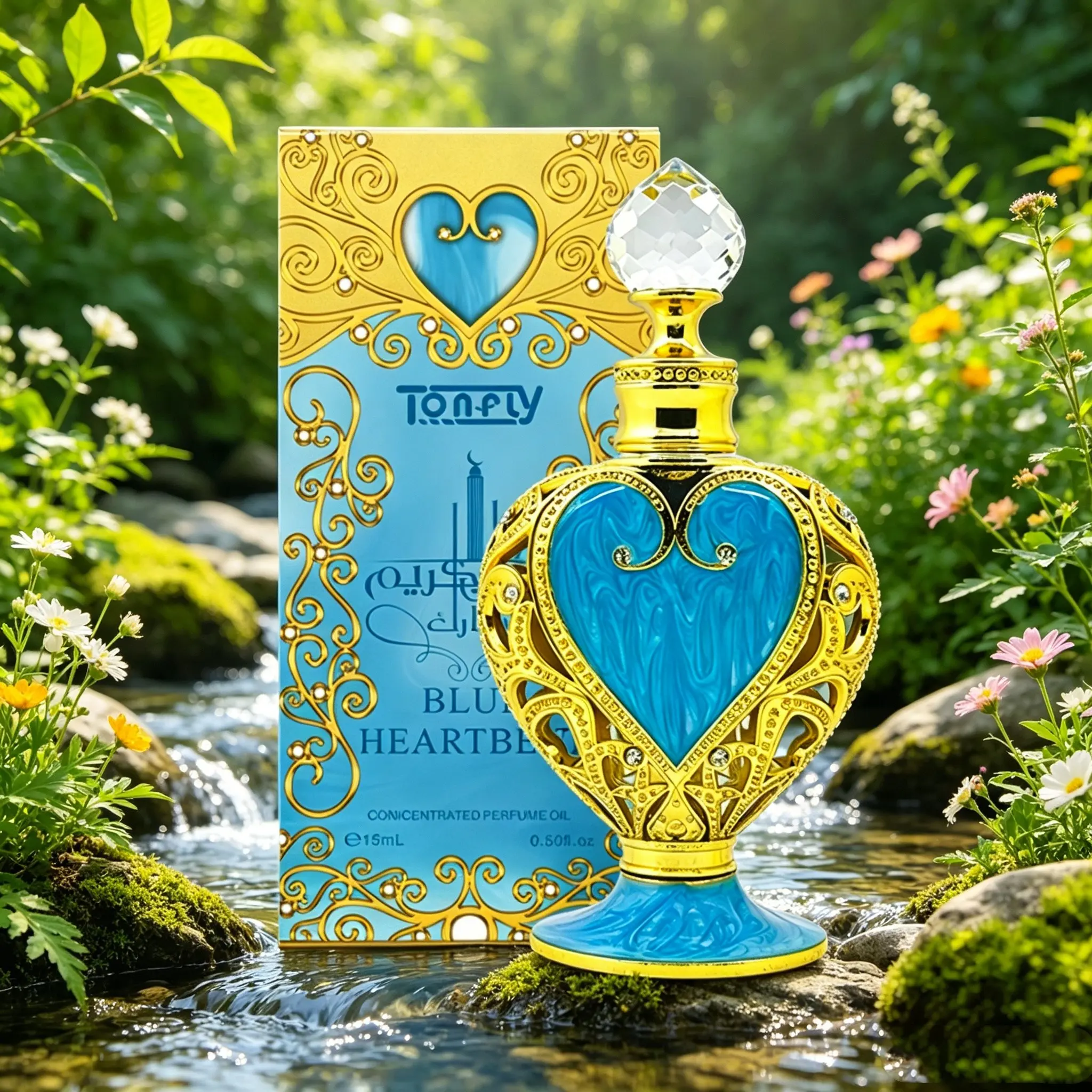 Tonfly Blue Heart Perfume 15ML, Non-Alcoholic Liquid Fragrance, Single Item, No Allergens, Safe and Environmentally Friendly