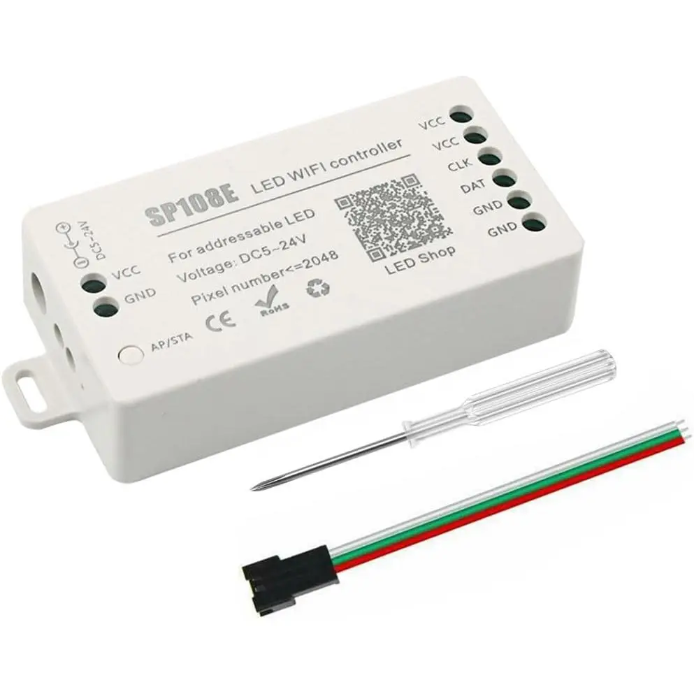SP108E LED WiFi Controller,  Remote Control for WS2811 WS2815 WS2801 SK6812 WS2813 SK9822 APA102C Addressable RGB LED Pixels Strip