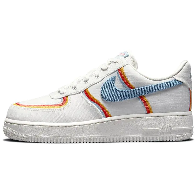 Nike Air Force 1 Women's Low-Top Canvas and Synthetic Sneakers with Heart Embroidery, Non-Slip Cushioned Sole, and Durable Outsole Verifiable, with credentials and supporting global authentication