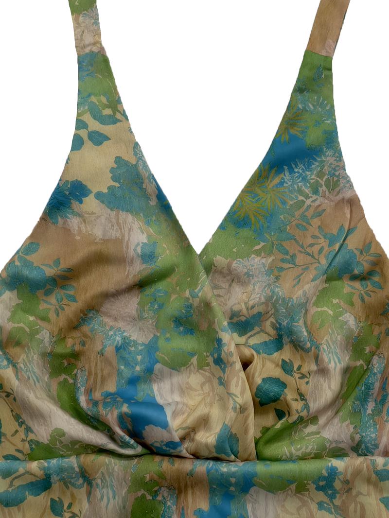 Women's All Over Print Halter Dress, Casual Boho Bohemian Sleeveless Backless Long Dress for Summer, Women's Clothing for Beach Holiday