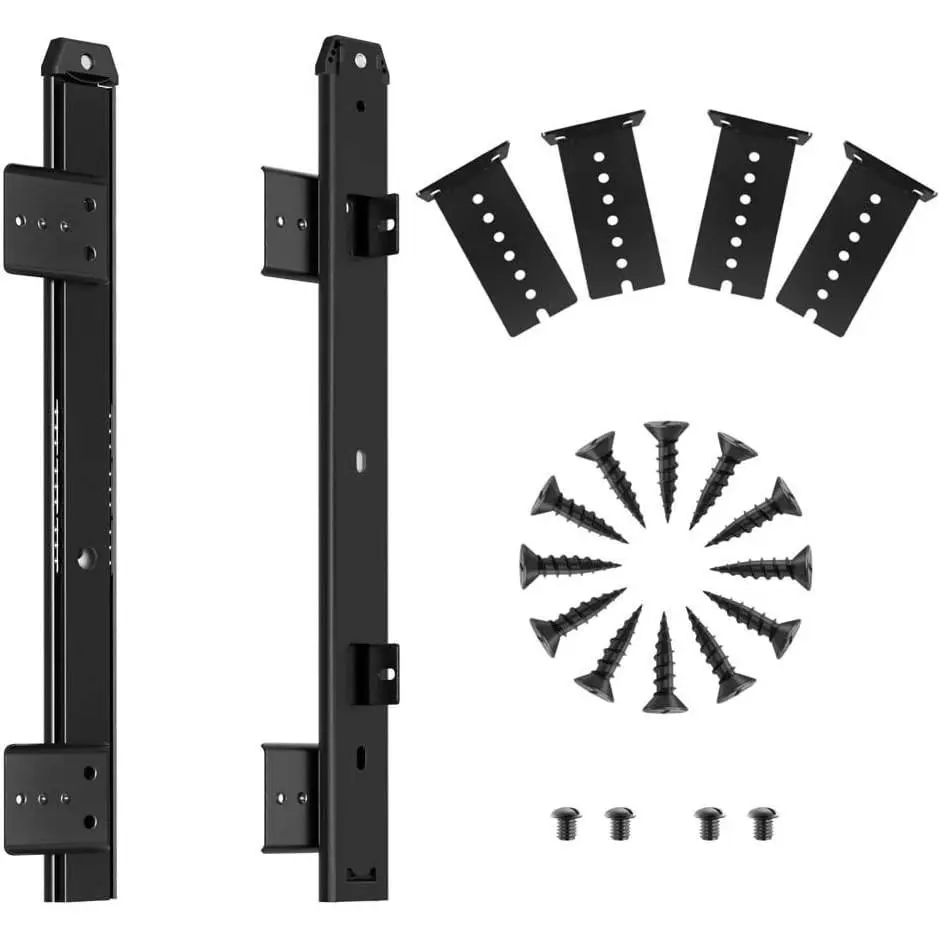 Heavy Duty Under Mount 12/14/16/18 Inch Drawer Slides - 12 Inch Black | Thickened Ball Bearing Metal Rails Cabinet Hardware for Cabinet, Keyboard & Tool Drawers with Adjustable HeightGift
