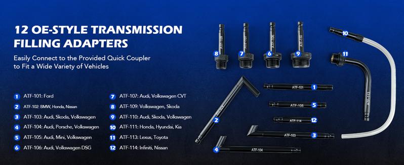 OMT Transmission Fluid Pump 2 Way Manual ATF Refill System Dispenser, Oil and Liquid Extractor 3L Capacity,Automatic Transmission Fluid Pump Tool Set with Pressure Gauge & 12 Pieces ATF Filler Adapters, Automotive Fluids Vacuum Evacuation OMT Transmission Fluid Pump 2 Way Manual ATF Refill System Dispenser, Oil and Liquid Extractor 3L Capacity,Automatic Transmission Fluid Pump Tool Set with Pressure Gauge & 12 Pieces ATF Filler Adapters, Automotive Fluids Vacuum Evacuation