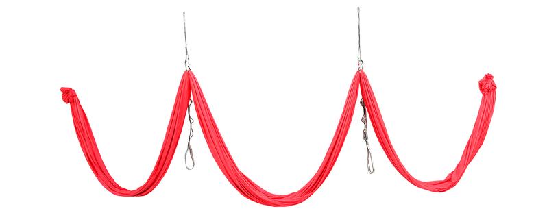 6.56 Yards Aerial Silks for Home Yoga Swing Therapy Swing Aerial Hammock w/Extension Straps, o-Slings, Carabiners Red Folding Anti-Tear Yoga Mat