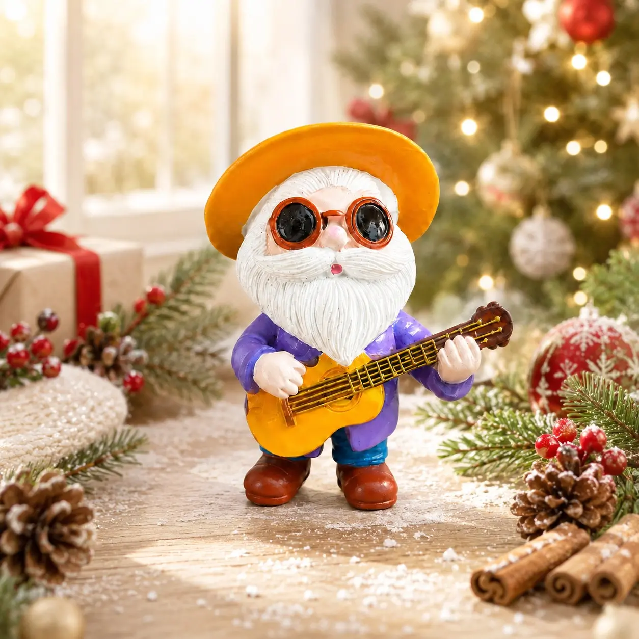 Santa Claus Decorative Statue, Resin Statue for Living Room, Perfect for Christmas Home Decoration, Casual Style, Ideal for Festive Season