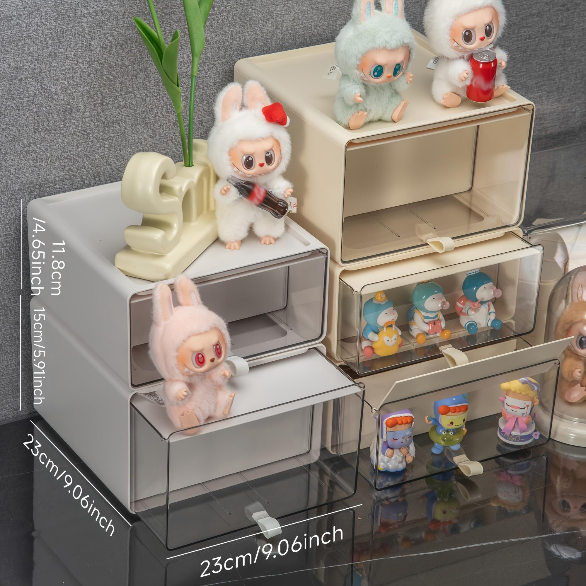 Stackable Figurine Display Storage Box, Desktop Drawer Organizer & Desktop Statue Showcase Cabinet – Essential for Collectors