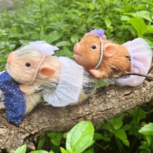 5inch/12cm 5 Styles Cute Mini Piglets Full Body Silicone Dolls with 3 Sets Mini Outfits for Each Lovely Piglet Doll Handmade Painted Newborn Dolls Perfect Gifts For Birthday