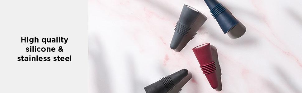 Bottle Stoppers Set of 4, Multicolor Wine Bottle Caps to Preserve Freshness, Stylish and Durable, Perfect for Parties and Gifts