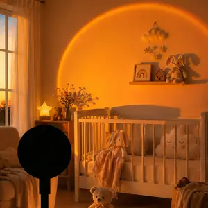 Sunset Projection Light, Creative LED Decorative Atmosphere Lamp, Romantic Night Light, Ideal for Kids Room, Bedroom, Coffee Shop, Valentine's Day Wall Decoration