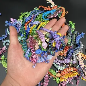 100pcs 3D Printed Gecko Ornaments, Pla Material, Bright Colors, Smooth Surface, Christmas New Year Decor, Home Décor, Halloween Easter Party Setup