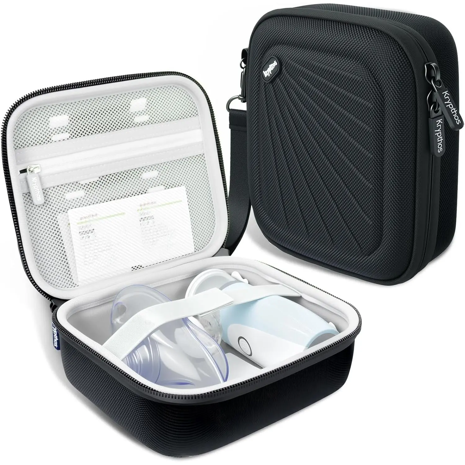 Carrying Case Compatible with Compact Portable Handheld Inhaler Nebulizer or Asthma Inhaler for Adults and Kids, Inhaler Spacer Bag, Compact Medical Holder Case (Black)