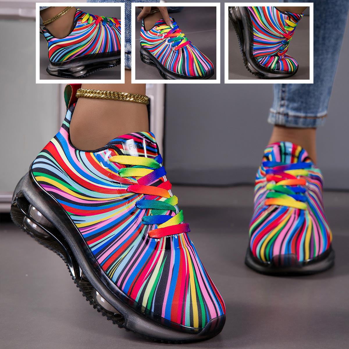 Women's fashion sneakers walking shoes, lightweight casual tennis sneakers air cushion running shoes, non-slip breathable tennis shoes, mesh air cushion men's sneakers gym worken's walking shoes arch support