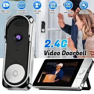 Wireless Video Doorbell Camera with 4.3" Monitor, 1080P Smart Doorbell Intercom System, Two-Way Audio, Night Vision, Local Recording & Indoor Display