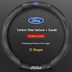 Ford Focus 3 4 Mk3 Kuga Escape Mustang E Carbon Fiber Microfiber Steering Wheel Cover, Durable & Comfortable Fit, Easy Installation