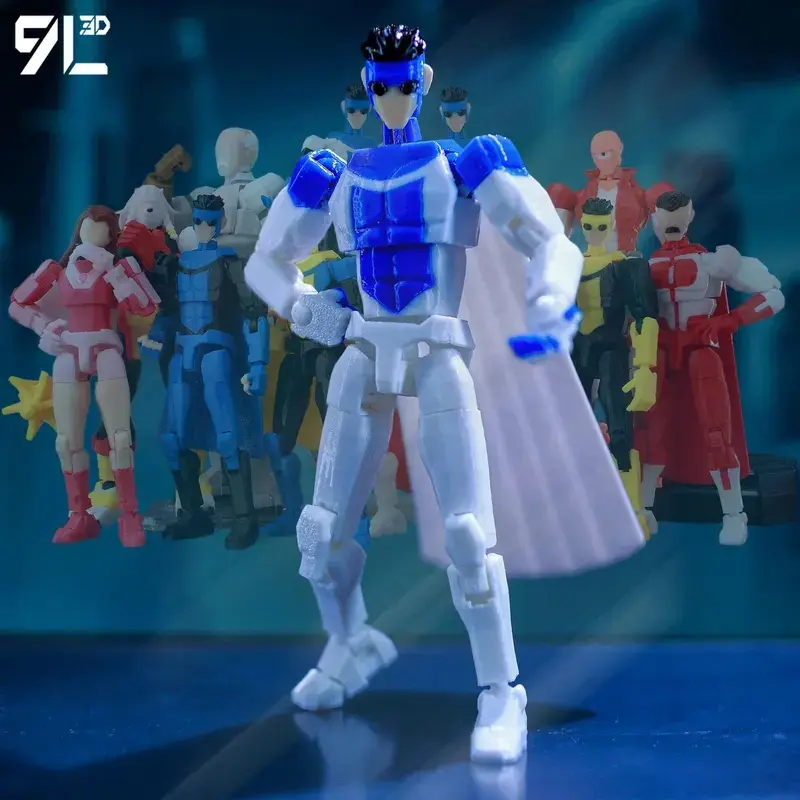 9L3D Invincible Action Figure Mark Conquest Statues 3D Printed Dummy Titan 13 Robot Figurines Anime Figuras Set for Collectors