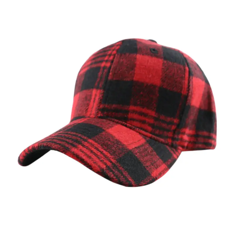 2026 Fall Winter Plaid Baseball Cap, Black Red Checkered Hat for Women Men, Unisex Adjustable Cotton Cap, Vintage Streetwear Style, Casual Everyday Hat for Outfits, Travel, Outdoor, Sports and Daily Wear